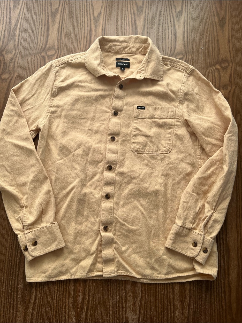 Brixton Men’s Yellow  Long-Sleeve Casual Button Down Shirt size Medium